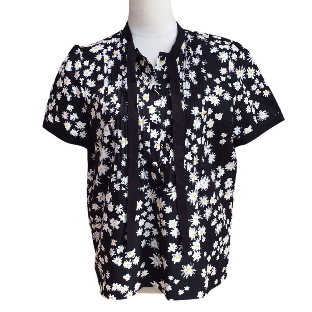 Chinti & Parker Daisy Pintuck Short Sleeve Top NEW